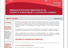 Próximas actividades formativas de la Cooperación Española